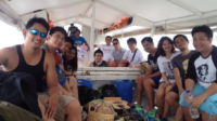 A group of tourists going to Isla Verde, Batangas.